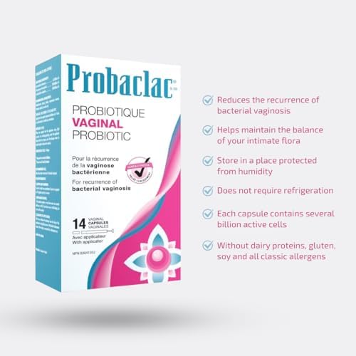 Probaclac Vaginal Probiotic for BV   Bacterial Vaginosis Formula   Clinically Approved   Reduces Recurrence of BV   Balances pH & Maintains Feminine Health   Probiotics for Women  1 