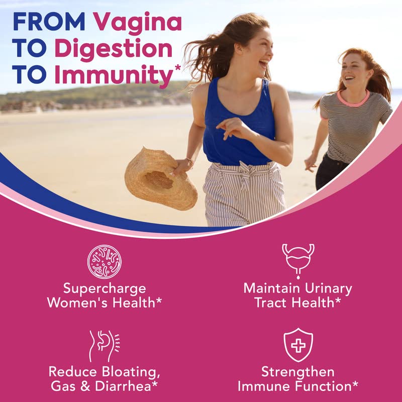 Probióticos para mujeres, 120 mil millones de cepas CFU 34, prebióticos + enzimas digestivas + arándano, mayor potencia, probiótico femenino 4 en 1, digestivo, vaginal, estado de ánimo, apoyo inmunológico, 30 cápsulas