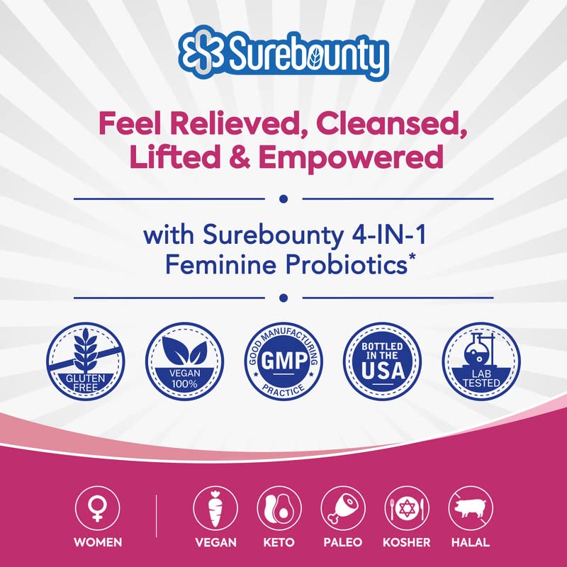 Probióticos para mujeres, 120 mil millones de cepas CFU 34, prebióticos + enzimas digestivas + arándano, mayor potencia, probiótico femenino 4 en 1, digestivo, vaginal, estado de ánimo, apoyo inmunológico, 30 cápsulas