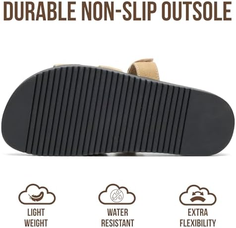 Talla 8 Project Cloud 100  Genuine Leather Sandals for Women Footwear   Stylish Womens Sandals with Plush & Soft Insole   Non Slip and Water Resistant Beach Sandals Slides for Women  Mayvy