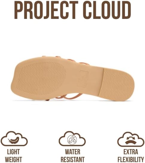 Talla 7, Project Cloud Womens Sandals with Memory Foam   Eco Crafted Leather Sandals for Women 2026   Flats   Non Slip & Comfortable Sandals Women  Lisa