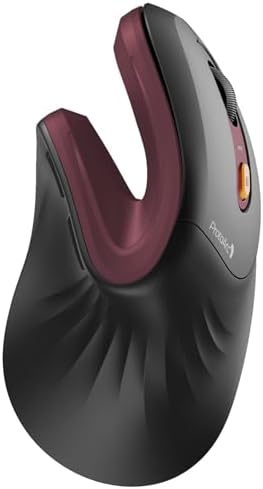 ProtoArc Ergonomic Mouse  EM11 NL Bluetooth Rechargeable Wireless Vertical Mouse  3 Multi Device Connectivity for Computer/PC/Laptop  2 4GHz USB A Optical Mice for Windows  Mac OS  Black