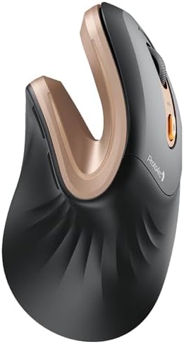 ProtoArc Ergonomic Mouse  EM11 NL Bluetooth Rechargeable Wireless Vertical Mouse  3 Multi Device Connectivity for Computer/PC/Laptop  2 4GHz USB A Optical Mice for Windows  Mac OS  Black