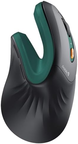 ProtoArc Ergonomic Mouse  EM11 NL Bluetooth Rechargeable Wireless Vertical Mouse  3 Multi Device Connectivity for Computer/PC/Laptop  2 4GHz USB A Optical Mice for Windows  Mac OS  Black