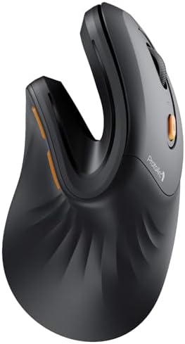 ProtoArc Ergonomic Mouse  EM11 NL Bluetooth Rechargeable Wireless Vertical Mouse  3 Multi Device Connectivity for Computer/PC/Laptop  2 4GHz USB A Optical Mice for Windows  Mac OS  Black