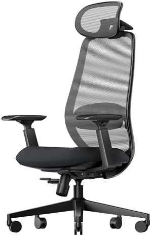 ProtoArc Ergonomic Office Chair   EC200 High Back Mesh Computer Chair with Lumbar Support  3D Adjustable Headrest & Sliding Seat for 8  Hour Comfort  Big & Tall Home Office Desk Chairs   Black