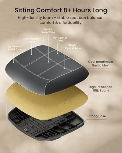 ProtoArc Ergonomic Office Chair   EC200 High Back Mesh Computer Chair with Lumbar Support  3D Adjustable Headrest & Sliding Seat for 8  Hour Comfort  Big & Tall Home Office Desk Chairs   Black