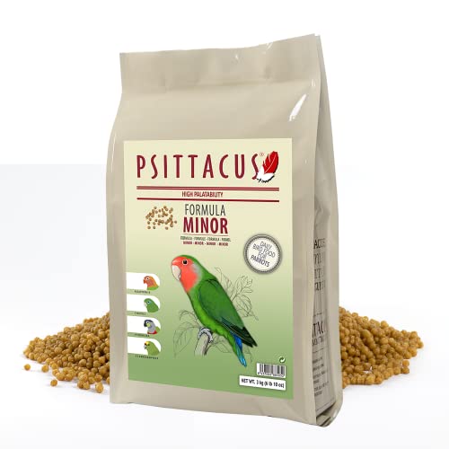 Psittacus Minor   Complete Pellet Diet for Lovebirds  Parrotlets and Green Cheeks   Premium Food for Birds  100  no GMO  6 6 lb