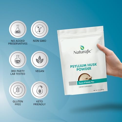 Psyllium Husk Powder Unflavored   Digestive Fiber Supplement for Bowel Regularity & Gut Health   Non GMO  Gluten Free  Vegan  Keto Friendly   32oz