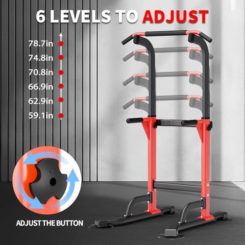 Pull Up Dip Station For Home Gym Strength Training Fitness Workout Station Chin Ups Push Ups Pull Ups Dip Ups 330LBS T055CDC