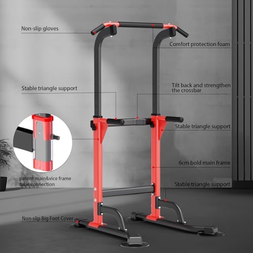Pull Up Dip Station For Home Gym Strength Training Fitness Workout Station Chin Ups Push Ups Pull Ups Dip Ups 330LBS T055CDC