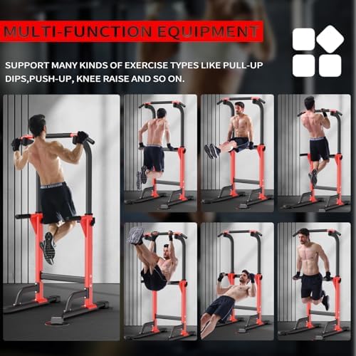 Pull Up Dip Station For Home Gym Strength Training Fitness Workout Station Chin Ups Push Ups Pull Ups Dip Ups 330LBS T055CDC