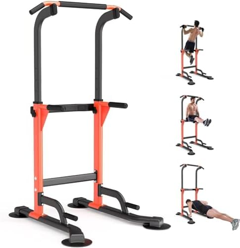Pull Up Dip Station For Home Gym Strength Training Fitness Workout Station Chin Ups Push Ups Pull Ups Dip Ups 330LBS T055CDC
