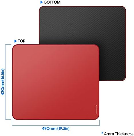 Pulsar   Paracontrol XL  Expanded Size  Esports Level Premium Gaming Mouse Pad v2   Medium to High Speed Pad Stitched Edge Durable Hybrid Top Surface 16 5 x 19 3  XL  Red 