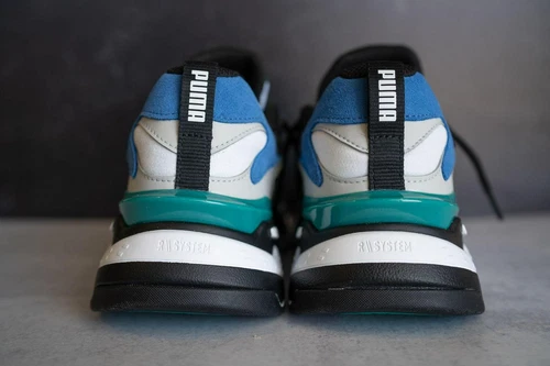 talla 7 Puma RS Fast Mix Star Sapphire White Black Teal Silver 375641 02 Sneaker Shoe