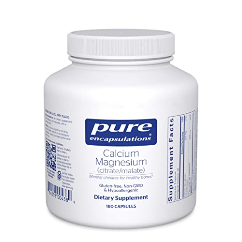 Pure Encapsulations Calcium Magnesium  Citrate/Malate    Supplement to Support Bone and Cardiovascular Health    180 Capsules