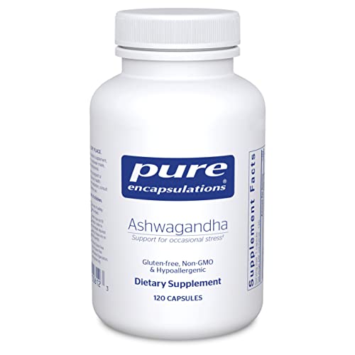 Pure Encapsulations Ashwagandha   500 mg Ashwagandha Extract   Metabolism & Stress Support   Immune Support   GMO Free & Vegan   120 Capsules