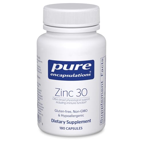 Pure Encapsulations Zinc 30 mg   Supplement for Immune System Support  Growth and Development  and Wound Healing    with Zinc Picolinate 30 mg   180 Capsules