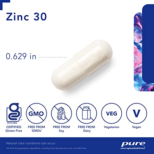 Pure Encapsulations Zinc 30 mg   Supplement for Immune System Support  Growth and Development  and Wound Healing    with Zinc Picolinate 30 mg   180 Capsules