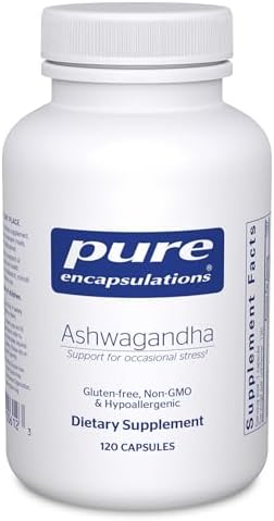 Pure Encapsulations Ashwagandha   500 mg Ashwagandha Extract   Metabolism & Stress Support   Immune Support   GMO Free & Vegan   120 Capsules