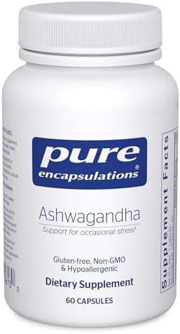 Pure Encapsulations Ashwagandha   500 mg Ashwagandha Extract   Metabolism & Stress Support   Immune Support   GMO Free & Vegan   120 Capsules