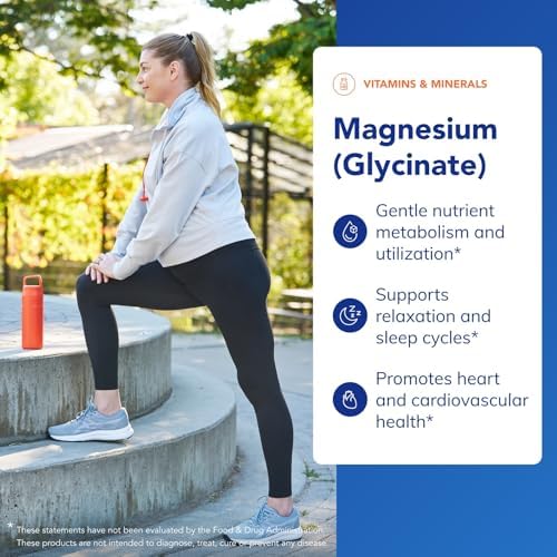 Pure Encapsulations Magnesium  Glycinate    Supplement to Support Stress Relief  Sleep  Heart Health  Nerves  Muscles  and Metabolism    with Magnesium Glycinate   180 Capsules