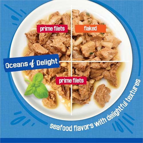 Purina Friskies Wet Cat Food Variety Pack  Oceans of Delight Flaked and Prime Filets   48 ct  Can