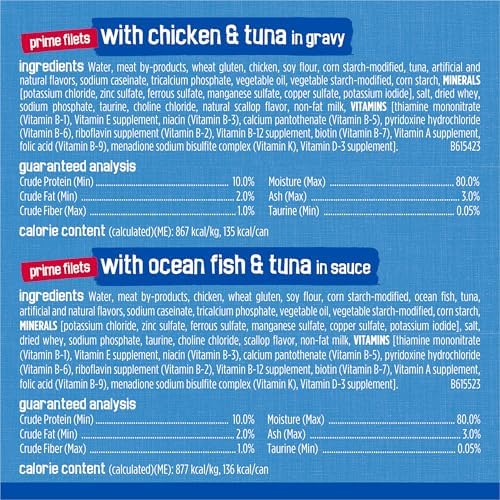 Purina Friskies Wet Cat Food Variety Pack  Oceans of Delight Flaked and Prime Filets   48 ct  Can