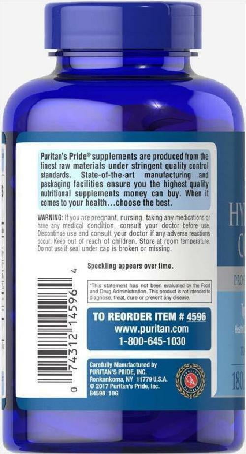 Puritans Pride Hydrolyzed Collagen Caplets  1000 Mg  180 Ct