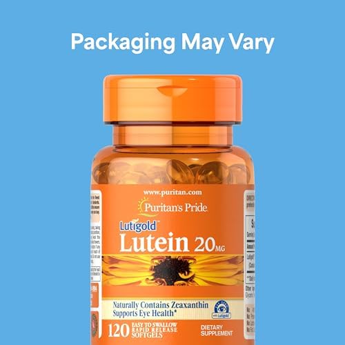 Puritans Pride Premium Lutigold Lutein Carotenoid 20mg with Zeaxanthin for Men and Women  Dietary Supplement for Eye Health Support  8 Month Supply  120 Easy to Swallow Softgels  2 Pack