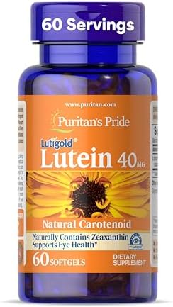 Puritans Pride Premium Lutigold  Lutein Carotenoid 40 mg with Zeaxanthin for Men and Women  Dietary Supplement for Eye Health Support  2 Month Supply  60 Easy to Swallow Softgels