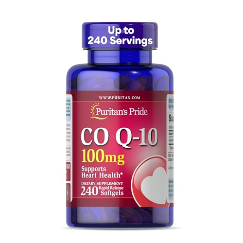 Puritans Pride Q Sorb CoQ 10 100mg   Supports Heart Health   Dietary Supplement   Healthy Supplement   Energy Supplement   Gluten Free   240 Rapid Release Softgels