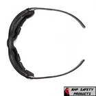 Gafas de seguridad de proximidad Pyramex con acolchado de espuma, marco negro y lente antivaho transparente.