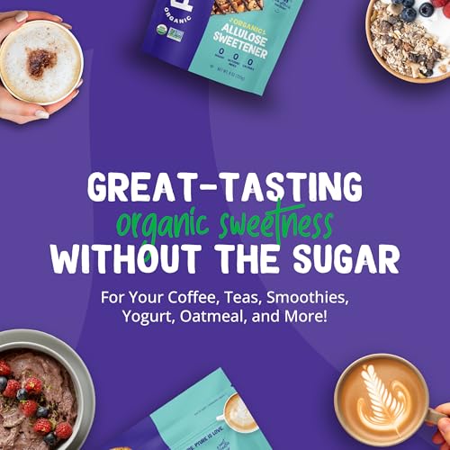Pyure Organic Allulose Sweetener   Plant Based Sugar Alternative  No Erythritol   Zero Carb  Zero Calorie  Keto Friendly  Zero Glycemic Index  Vegan  Gluten Free  Non GMO  USDA Organic   9 oz