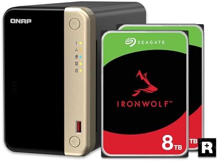 QNAP TS 264 8G 24WD US 2 Bay High Performance Desktop NAS with 4TB Storage Capacity  Preconfigured RAID1 WD Red Plus HDD Bundle