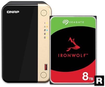 QNAP TS 264 8G 24WD US 2 Bay High Performance Desktop NAS with 4TB Storage Capacity  Preconfigured RAID1 WD Red Plus HDD Bundle