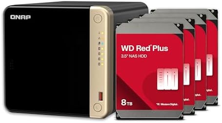 QNAP TS 264 8G 24WD US 2 Bay High Performance Desktop NAS with 4TB Storage Capacity  Preconfigured RAID1 WD Red Plus HDD Bundle