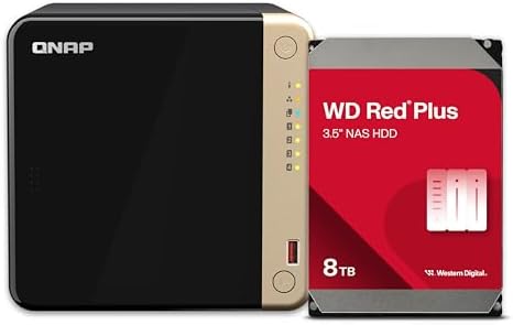 QNAP TS 264 8G 24WD US 2 Bay High Performance Desktop NAS with 4TB Storage Capacity  Preconfigured RAID1 WD Red Plus HDD Bundle
