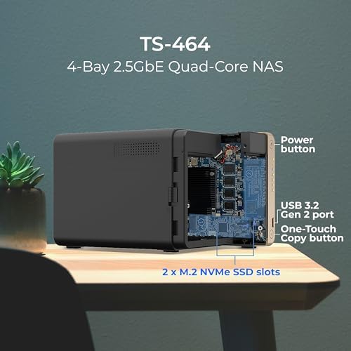 QNAP TS 264 8G 24WD US 2 Bay High Performance Desktop NAS with 4TB Storage Capacity  Preconfigured RAID1 WD Red Plus HDD Bundle