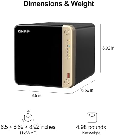 QNAP TS 264 8G 24WD US 2 Bay High Performance Desktop NAS with 4TB Storage Capacity  Preconfigured RAID1 WD Red Plus HDD Bundle