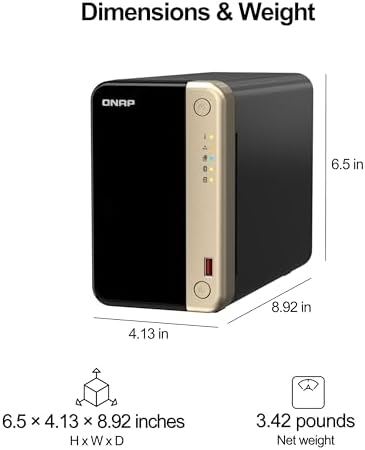 QNAP TS 264 8G 24WD US 2 Bay High Performance Desktop NAS with 4TB Storage Capacity  Preconfigured RAID1 WD Red Plus HDD Bundle