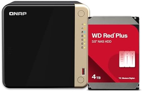 QNAP TS 264 8G 24WD US 2 Bay High Performance Desktop NAS with 4TB Storage Capacity  Preconfigured RAID1 WD Red Plus HDD Bundle