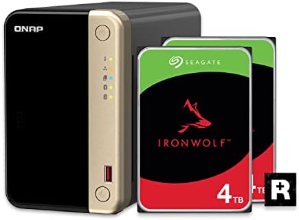 QNAP TS 264 8G 24WD US 2 Bay High Performance Desktop NAS with 4TB Storage Capacity  Preconfigured RAID1 WD Red Plus HDD Bundle