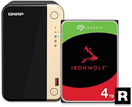 QNAP TS 264 8G 24WD US 2 Bay High Performance Desktop NAS with 4TB Storage Capacity  Preconfigured RAID1 WD Red Plus HDD Bundle