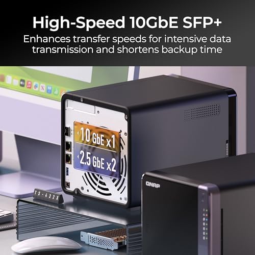 QNAP TS 432X 4G US 4 Bay 10GbE Desktop NAS with ARM Alpine AL524 Quad core Processor and 4 GB DDR4 RAM  Diskless 