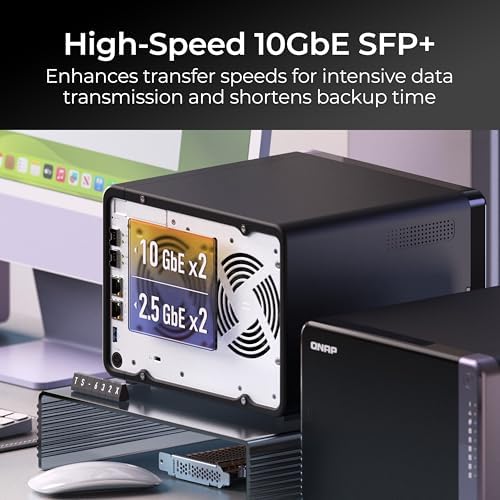 QNAP TS 432X 4G US 4 Bay 10GbE Desktop NAS with ARM Alpine AL524 Quad core Processor and 4 GB DDR4 RAM  Diskless 