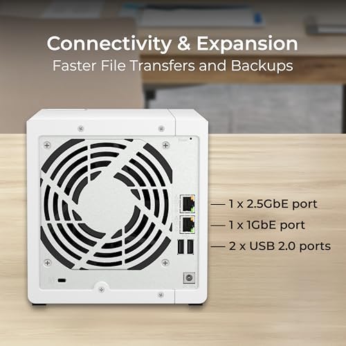 QNAP TS 433 4G US 4 Bay NAS with Quad core Processor  4 GB DDR4 RAM and 2 5GbE Network  Diskless 