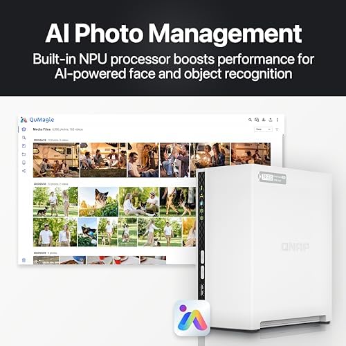 QNAP TS 433 4G US 4 Bay NAS with Quad core Processor  4 GB DDR4 RAM and 2 5GbE Network  Diskless 