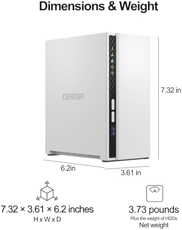 QNAP TS 433 4G US 4 Bay NAS with Quad core Processor  4 GB DDR4 RAM and 2 5GbE Network  Diskless 