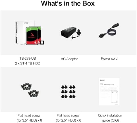 QNAP TS 433 4G US 4 Bay NAS with Quad core Processor  4 GB DDR4 RAM and 2 5GbE Network  Diskless 